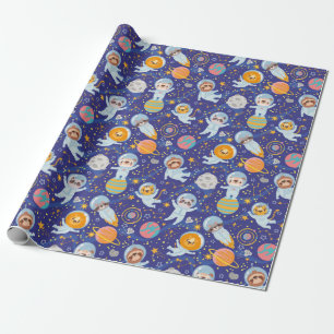 Space Animals Wrapping Paper