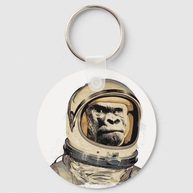 Space ape Gorila espacial Raum-Affe Singe de l'e Keychain (Front)