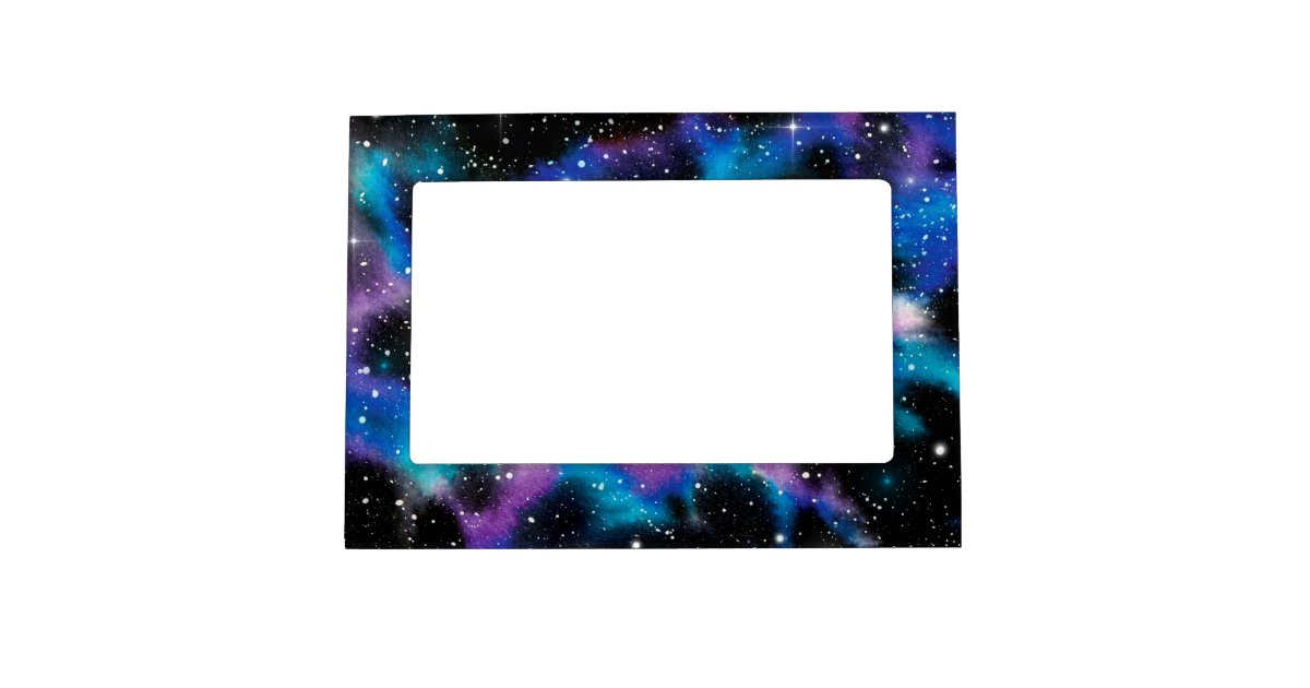 Space Art Watercolor Galaxy Magnetic Photo Frame Zazzle Com