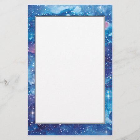 Space Art Watercolor Galaxy Stationery