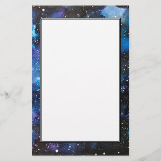 Space Art Watercolor Galaxy Stationery