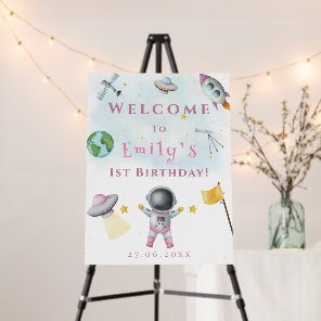 Space Astronaut 1st Birthday Party stars & rockets Foam Board