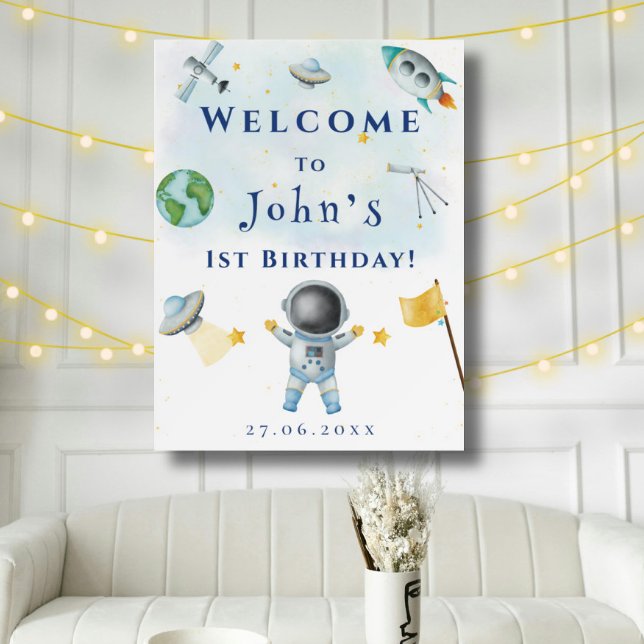 Space Astronaut 1st Birthday Party stars & rockets Foam Board (Creator Uploaded)