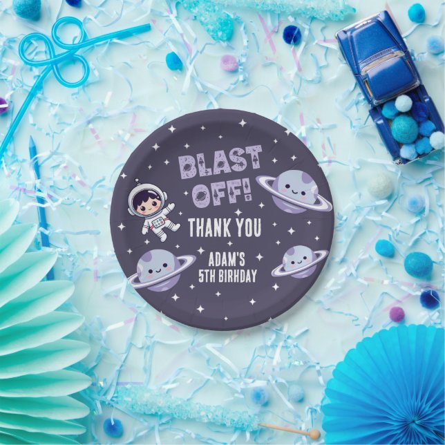 Space Astronaut 5th Birthday Party | Kids Galaxy  Paper Plates (Party)