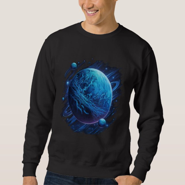 Space Astronaut Alien American Flag Astronomy 4th  Sweatshirt (Front)