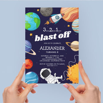 Space Astronaut Any Age Birthday Party Invitation by special_stationery at Zazzle