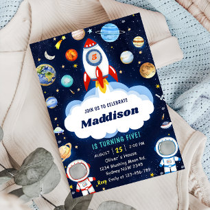 Space Astronaut Any Age Birthday Party Invitation