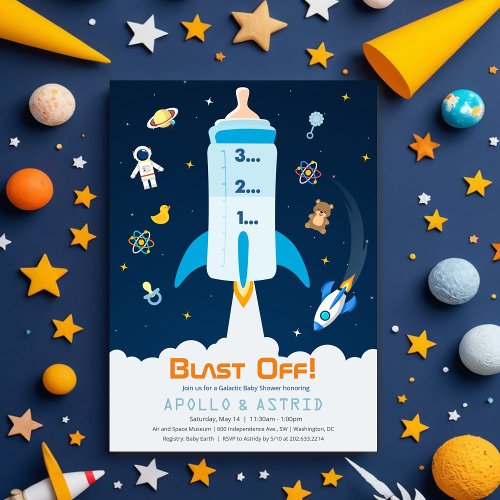 Space Astronaut Baby Shower Invitation