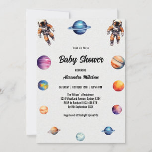 Space Astronaut Baby Shower Invitation