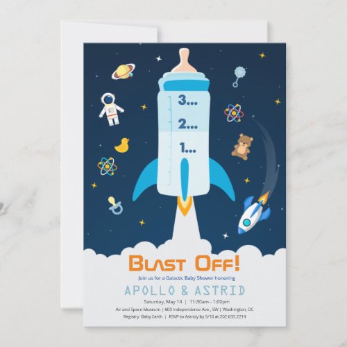 Space Astronaut Baby Shower Invitation