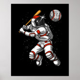 Rocket Ship in Outer Space Kids Room Decor Poster