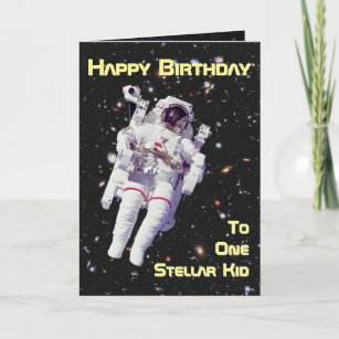 Details about  / 4 TODAY Happy Birthday Greeting Card SPACE BOY ASTRONAUT CHILD PARTY FRIEND