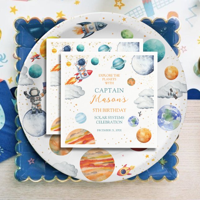 Space Astronaut Birthday Napkins (Creator Uploaded)