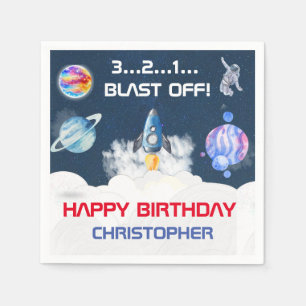 Space Astronaut Birthday party Napkins