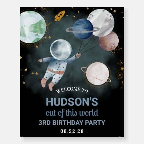 Space Astronaut Birthday Party Welcome Sign