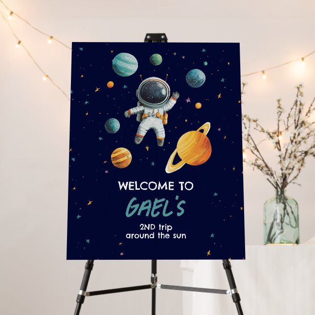 Space Astronaut Boy 2ND Trip Welcome Sign (In Situ (Stand))