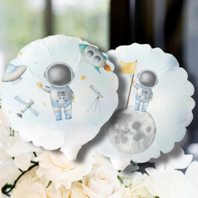 Space Astronaut Boy rockets ufo stars Baby Shower  Balloon (Creator Uploaded)