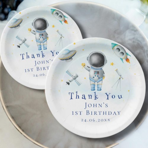 Space Astronaut Boy rockets ufo stars Birthday Paper Plates