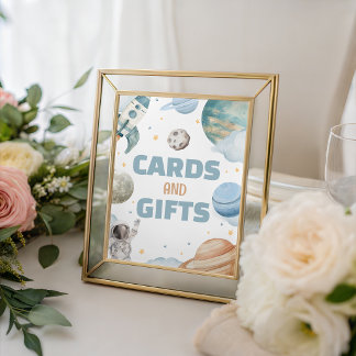 Space Astronaut Cards Gifts Table Sign 8x10