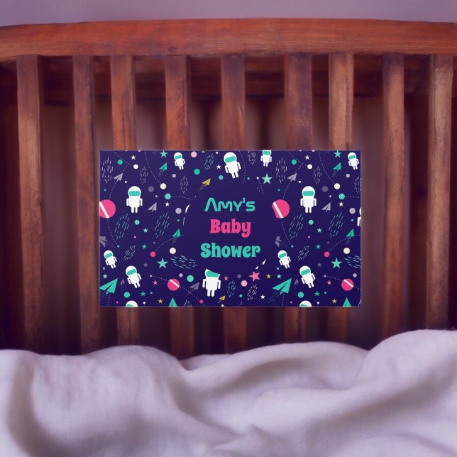 Space Astronaut Cartoon Pattern Rectangular Sticker (planet astronaut party theme sticker,birthday party sticker,gift pack,envelope,return gift sticker)