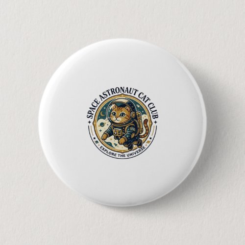 Space Astronaut Cat Cat Dad Gift Idea - Space Astr Button