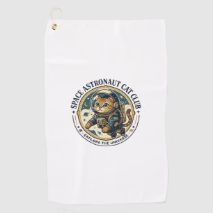 Space Astronaut Cat Cat Dad Gift Idea - Space Astr Golf Towel