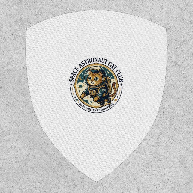 Space Astronaut Cat Cat Dad Gift Idea - Space Astr Patch (Front)