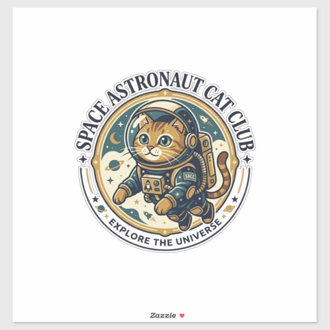 Space Astronaut Cat Cat Dad Gift Idea - Space Astr Sticker (Sheet)