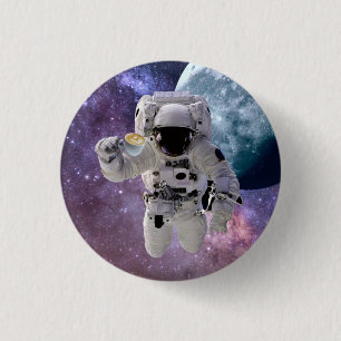 Space, Astronaut, Coffee Lover Button