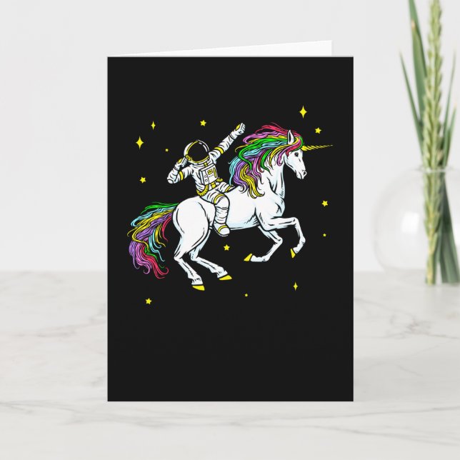 Space Astronaut Dabbing Unicorn Cosmos Gift Card (Front)