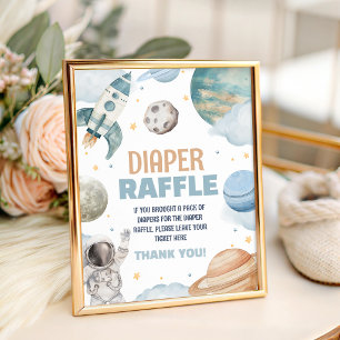 Space Astronaut Diaper Raffle Sign 8x10