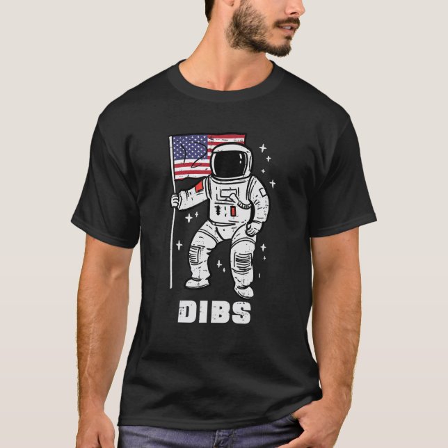 Space Astronaut Dibs Fourth July 4th Patriot Men W T-Shirt (Front)