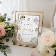 Space Astronaut Favors Thank You Sign 8x10
