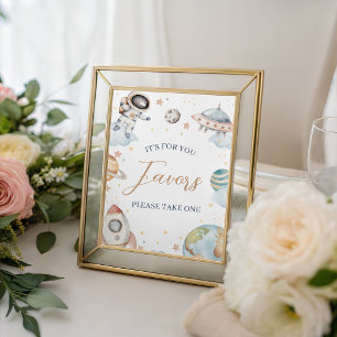 Space Astronaut Favors Thank You Sign 8x10