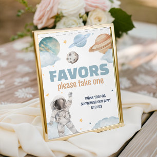 Space Astronaut Favors Thank You Sign 8x10