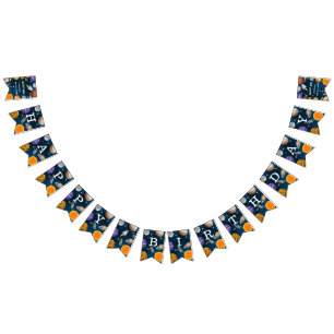 Space Astronaut First Birthday Party Bunting Flags