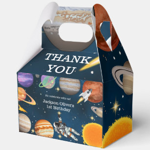 Space Astronaut First Birthday Party Favor Boxes