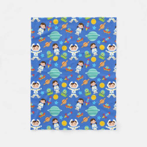 Space Astronaut Fleece Blanket for Kids