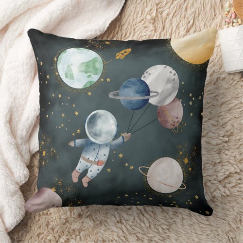 Space Astronaut Galaxy Keychain Throw Pillow