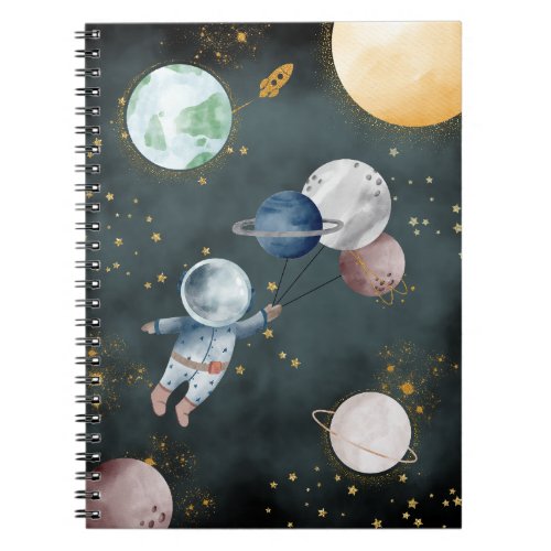 Space Astronaut Galaxy Notebook