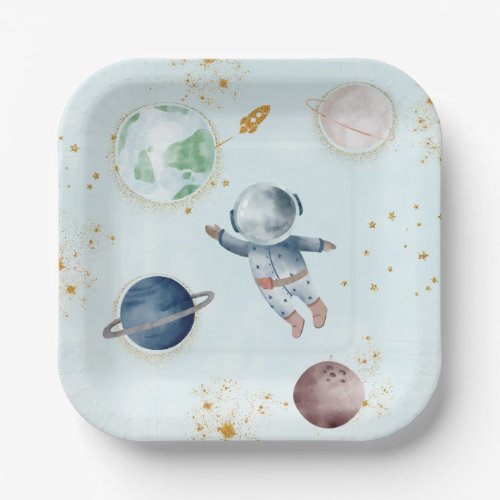 Space Astronaut Galaxy Paper Plates
