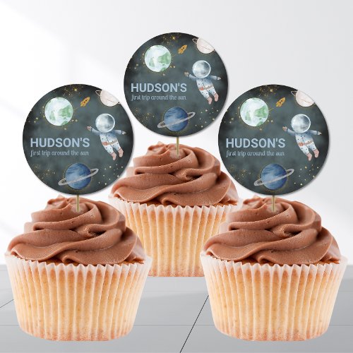 Space Astronaut Galaxy Stickers  Cupcake Toppers