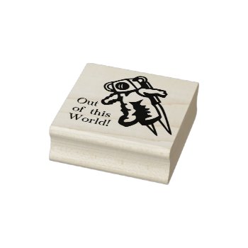 Space Astronaut Grade School Teacher A Plus Rubber Stamp by TimelessManePatterns at Zazzle