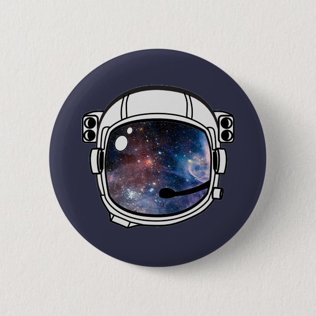 Space Astronaut Helmet Button (Front)