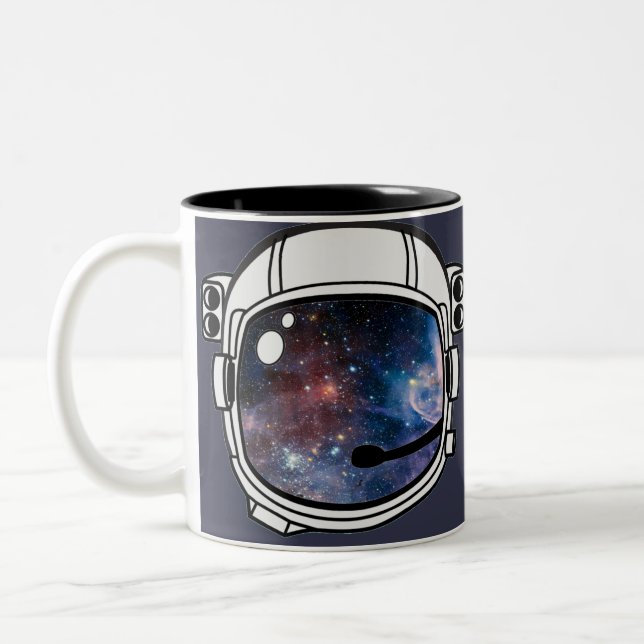 Space Astronaut Helmet Two-Tone Coffee Mug (Left)