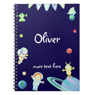 Space astronaut kids personalized notebook