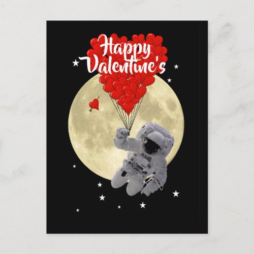 Space astronaut  kids Valentines day Announcement Postcard