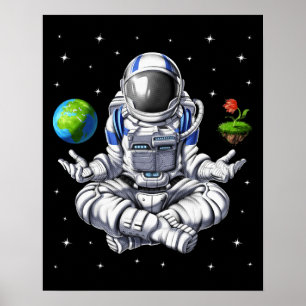Space Astronaut Meditation Poster