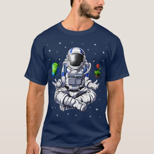 Space Astronaut Meditation T_Shirt