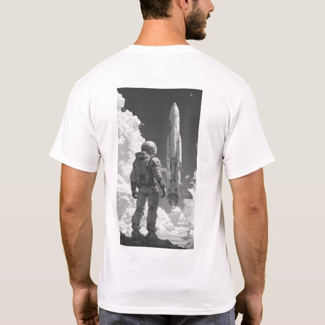 Space Astronaut Over-The-Shoulder Shot T-Shirt (Back)